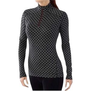 Smartwool Women's Black and White Geometric Long Sleeve Top